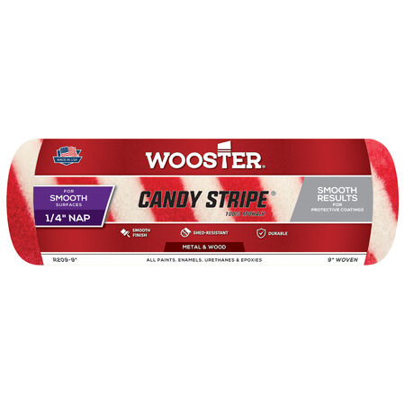 Wooster Candy Stripe Mohair Blend 9 in. W X 1/4 in. Regular Paint Roller Cover 1 pk