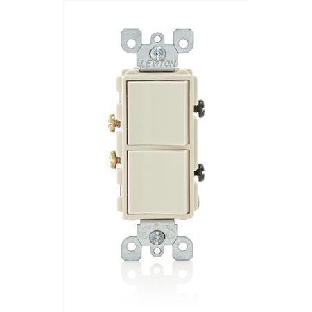 Leviton Decora 15 amps Single Pole Combination AC Quiet Switch Light Almond 1 pk