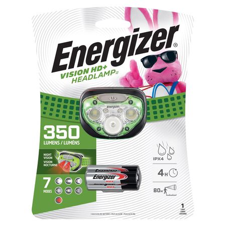 Energizer Vision HD + 350 lm Green LED Head Lamp AAA Battery