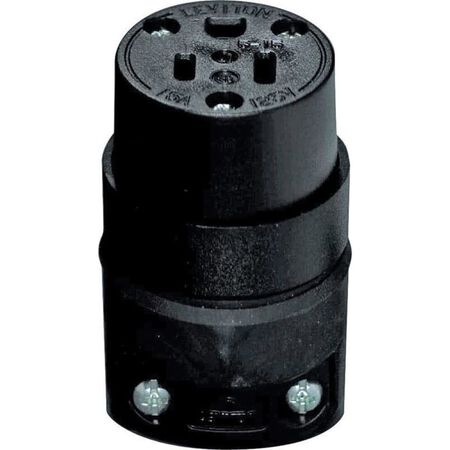 Leviton Commercial Rubber Ground/Straight Blade Connector 5-15R 18-12 AWG 2 Pole 3 Wire