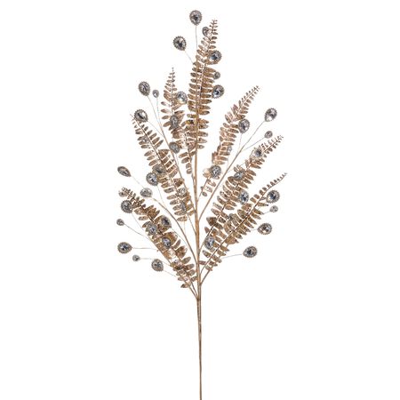 Raz Imports 32 in. Gold Jeweled Fern Spray