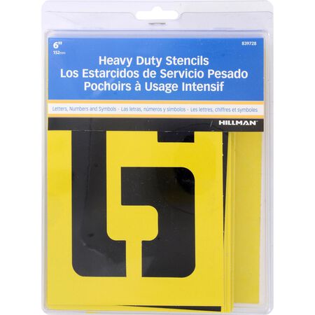 HILLMAN 6 in. Card Stock Letter and Number Stencil Pack 6 Inch Stencil Set 36 pk
