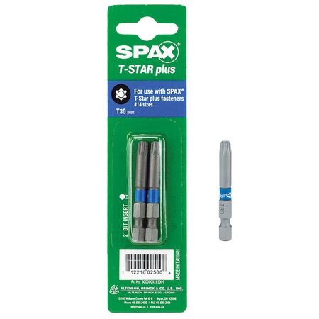 SPAX T30 X 2 in. L Steel Drill and Driver Bit Hex Shank 2 pk