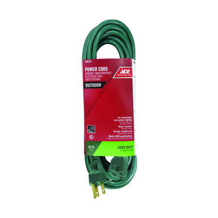 Ace Outdoor 25 ft. L Green Extension Cord 16/3 SJTW