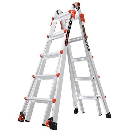 Little Giant Velocity 22 ft. H Aluminum Telescoping Multi-Position Ladder Type IA 300 lb. capacity