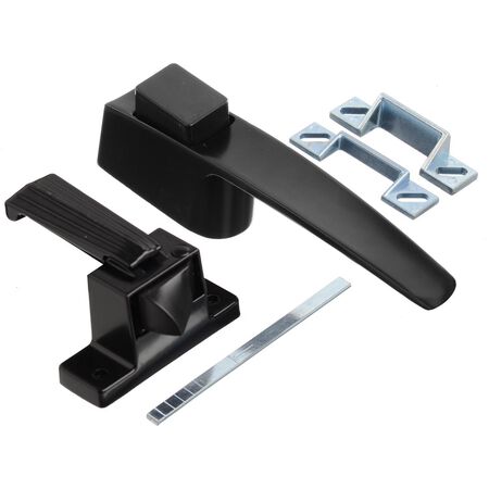 Ace Bare Black Steel Push Button Latch 1 pk