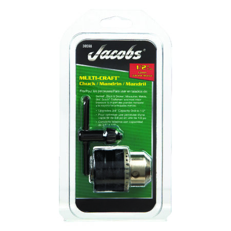 Jacobs 1/2 in. in. Drill Chuck 1/2 in. 3-Flat Shank 1 pc