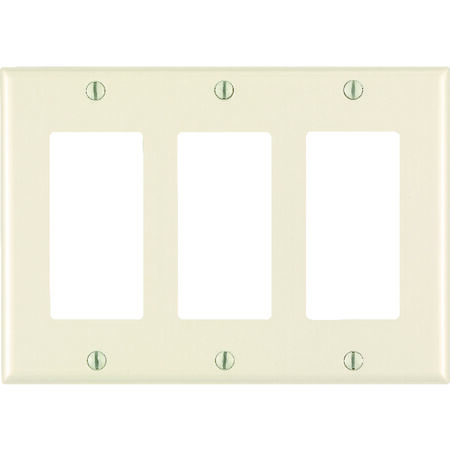 Leviton Almond 3 gang Thermoset Plastic GFCI/Rocker Wall Plate 1 pk