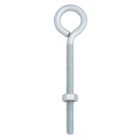 Hampton 1/4 in. X 4 in. L Zinc-Plated Steel Eyebolt Nut Included