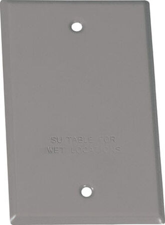 Sigma Rectangle Steel 1 gang Blank Box Cover For Wet Locations Gray