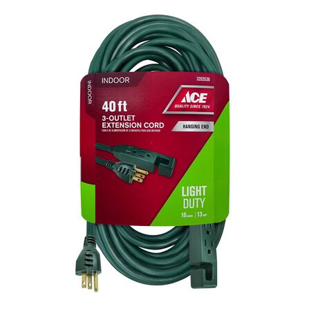 Ace Outdoor 40 ft. L Green Extension Cord 16/3 SJTW
