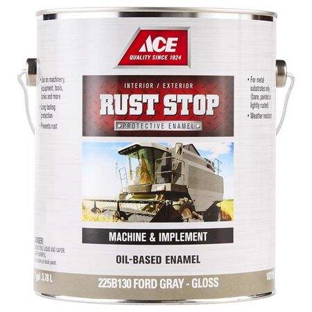 Ace Rust Stop Indoor / Outdoor Gloss Ford Gray Oil-Based Enamel Rust Preventative Paint 1 gal