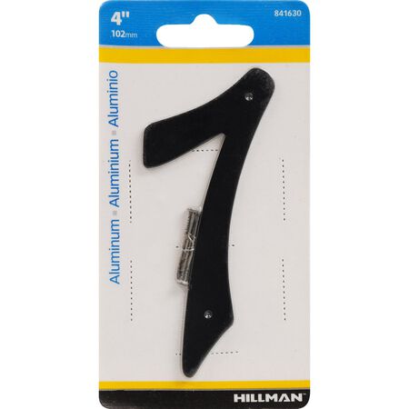 HILLMAN 4 in. Black Aluminum Nail-On Number 7 1 pc