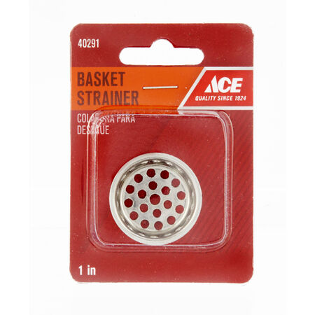 Ace 1 in. D Chrome Stainless Steel Replacement Strainer Basket Silver