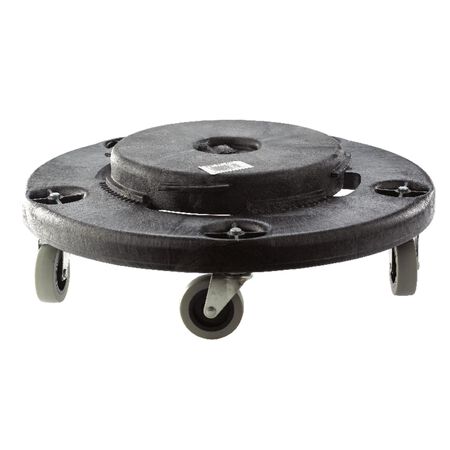 Rubbermaid Brute 250 lb Black Plastic Wheeled Garbage Can Dolly