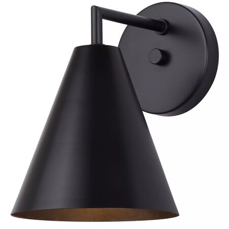 Emeri 1 Light 10 in. Matte Black Outdoor Down Light