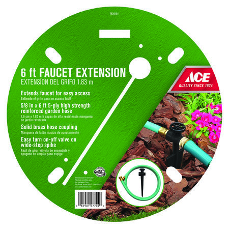 Ace 5/8 in. D X 6 ft. L Medium Duty Faucet Hose Extender Green