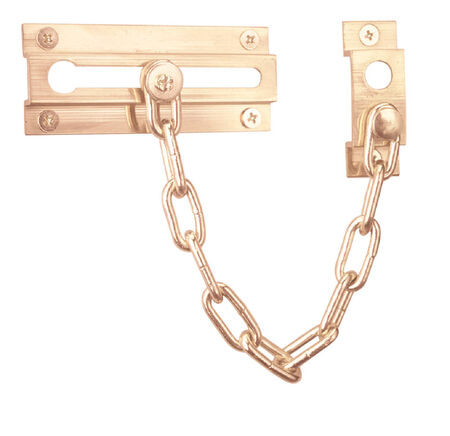 Prime-Line 3.93 in. L Polished Brass Chain Door Guard