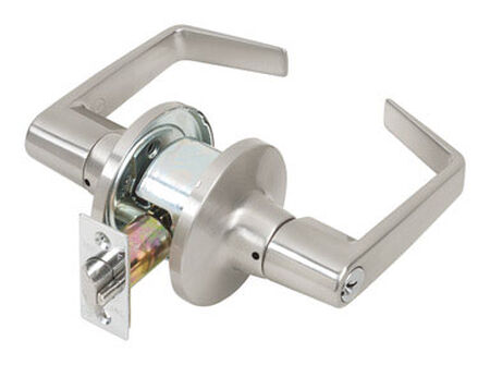 Tell Satin Chrome Storeroom Lockset 1-3/4 in. Level 2 Grade Left Handed Right Handed
