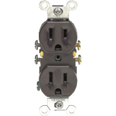 Leviton 15 amps 125 V Duplex Brown Outlet 5-15R 1 pk