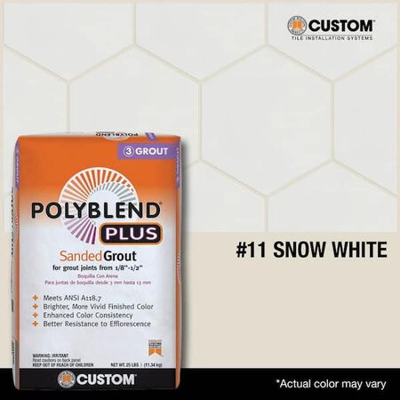 Custom Building Products Polyblend Plus #11 Snow White 25 lb. Sanded Grout