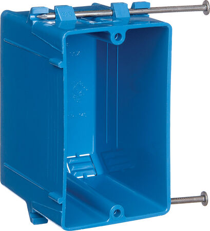 Carlon 18 cu in Rectangle PVC 1 gang Outlet Box Blue