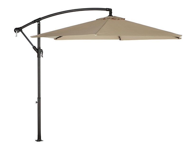 Living Accents Offset 9 Ft Dia Tiltable Patio Umbrella Taupe Stine Home Yard The Family You Can Build Around