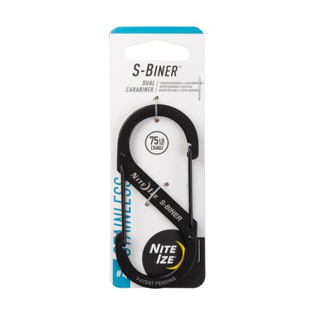 Nite Ize S-Biner 1.8 in. D Stainless Steel Black Carabiner Key Holder