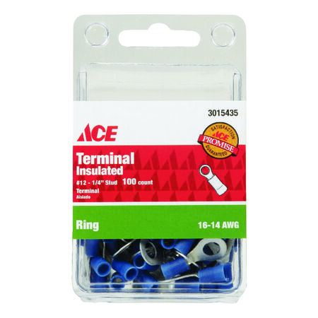 Ace Ring Terminal Blue 100 pk