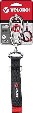 VELCRO Brand in. Black Hooks EASY HANG Cin. Strap Small 16 in. x 1 in. Hook loop fastener
