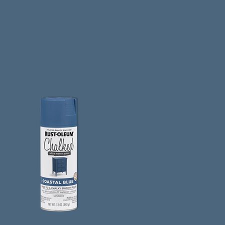 Rust-Oleum Chalked Ultra Matte Coastal Blue Oil-Based Acrylic Sprayable Chalk Paint 12 oz