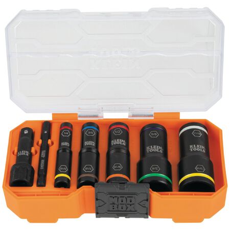 Klein KNECT Flip-10 Heavy Duty Flip Impact Socket Set, SAE, 8-Piece