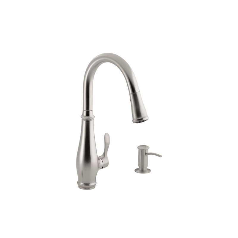 Kohler Cruette Contemporary One Handle Brushed Nickel Pulldown Kitchen Faucet Stine Home Yard The Family You Can Build Around