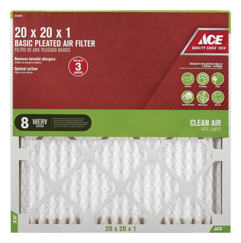 Ace 20 In L X 20 In W X 1 In D Pleated Air Filter 8 Merv Stine Home Yard The Family You Can Build Around