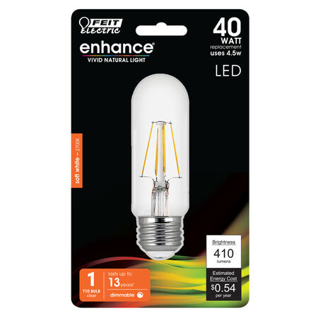 Feit Electric T10 E26 (Medium) Filament LED Bulb Warm White 40 W 1 pk