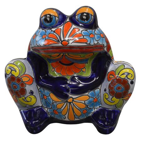 Avera Products Talavera 10 in. H X 11 in. W Ceramic Frog Planter Multicolored