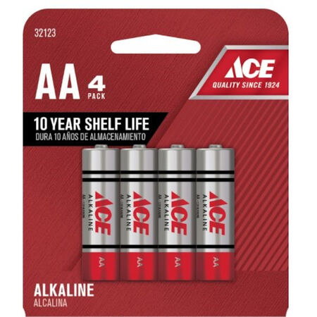 Ace AA Alkaline Batteries 4 pk Carded
