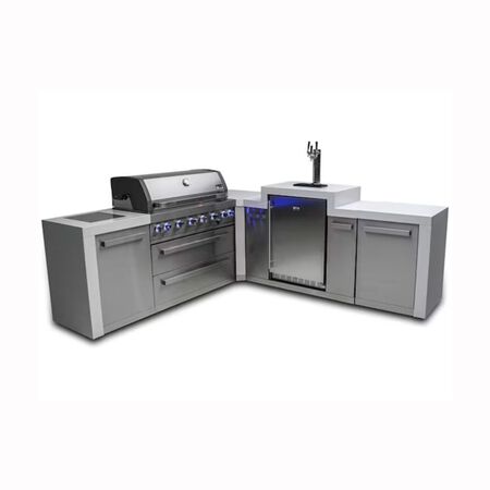 Mont Alpi 6-Burner 94 in. x 98 in. Deluxe Outdoor Modular Kitchen with 90-Degree Corner and Kegerator