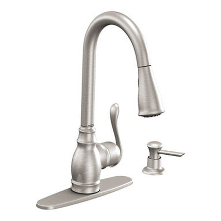 Moen Anabelle One Handle Side Sprayer Included Pull Out Kitchen Faucet Stainless Steel