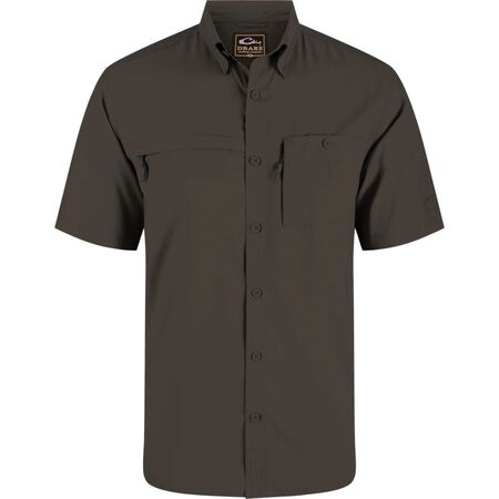 Drake Waterfowl 8-Shot Flyweight Shirt Black Olive Size Large