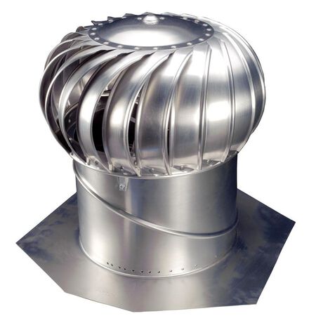 Vent Turbine w/Base Aluminum Mill 12"