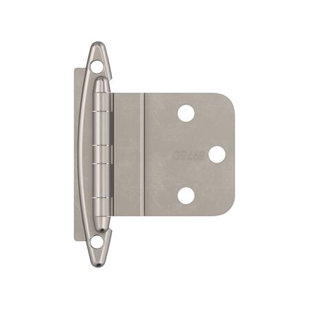 Amerock 2 in. W X 2-3/4 in. L Satin Nickel Steel Decorative Hinge 2 pk