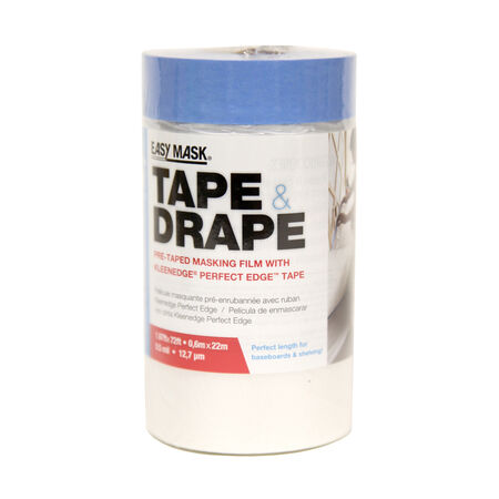 Easy Mask Tape & Drape 2 W X 2 ft. L X 0.5 mil T Plastic Pre-Taped Painter's Plastic 1 pk
