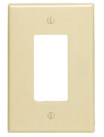 Leviton Ivory 1 gang Plastic GFCI/Rocker Wall Plate 1 pk