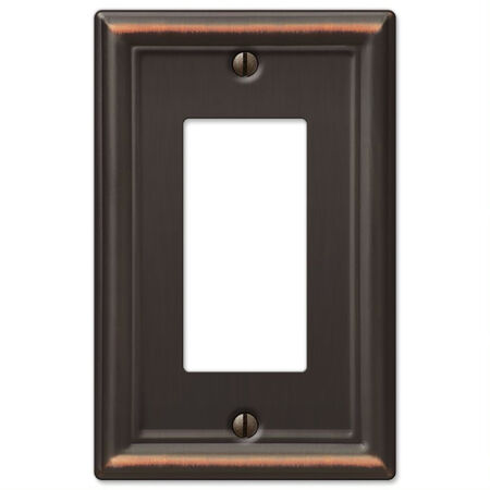 Amerelle Chelsea Aged Bronze Bronze 1 gang Stamped Steel Rocker Wall Plate 1 pk