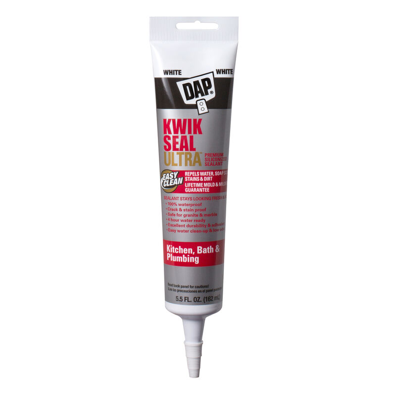 DAP Kwik Seal Ultra White Siliconized Acrylic Kitchen and Bath Sealant 5.5 oz Stine Home