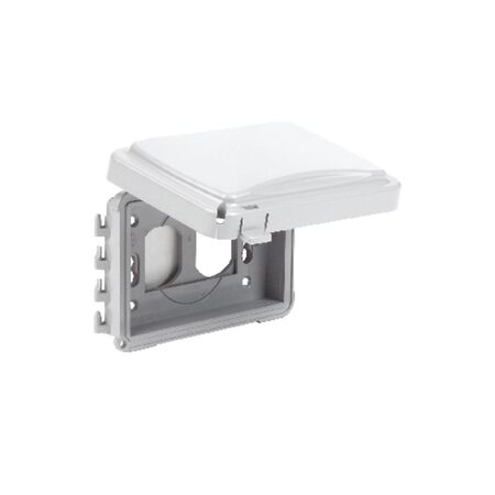 TayMac Rectangle Plastic 1 gang 5.61 in. H X 5-9/16 in. W Receptacle Box Cover