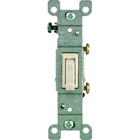 Leviton 15 amps Single Pole Toggle AC Quiet Switch Light Almond 1 pk