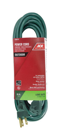 Ace Outdoor Extension Cord 16/3 SJTW 25 ft. L Green