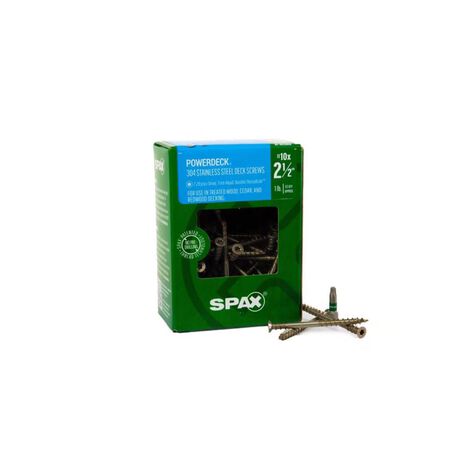 SPAX PowerDeck No. 10 cu in. x 2-1/2 in. L Silver Star Trim Head Deck Screws 1 lb. 83 Pieces